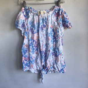 cloth & stone watercolor floral top girls M